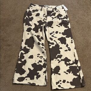 NWT Abercrombie and fitch Cow Print Wide-Leg Pants